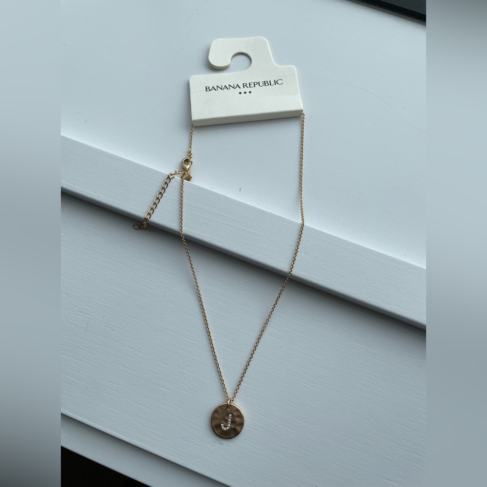 J Hammered Monogram Necklace